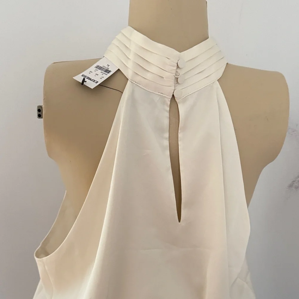 Express Cream Halter Blouse - Picture 2 of 2